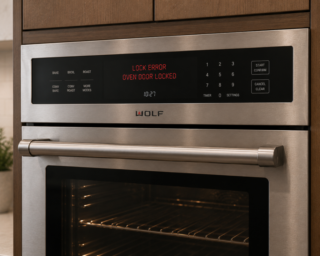 wolf oven door lock error